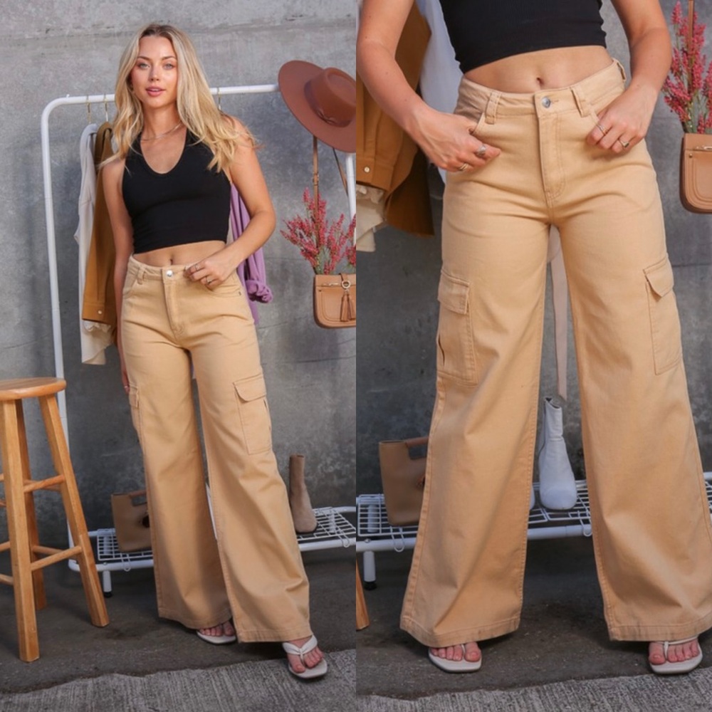 Timing Camel-Tan High-Rise Pants